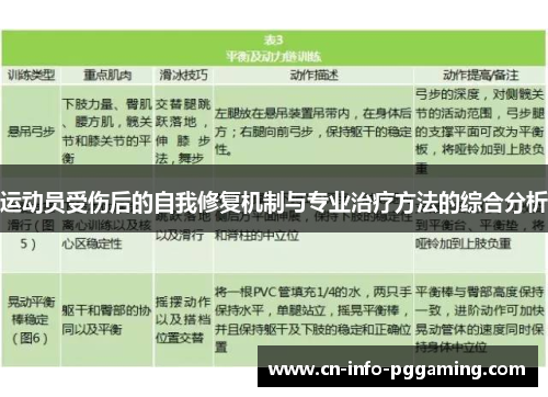 运动员受伤后的自我修复机制与专业治疗方法的综合分析
